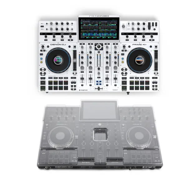 Denon DJ PRIME 4+ WHITE Limited Edition & Decksaver Prime 4+ Cover
