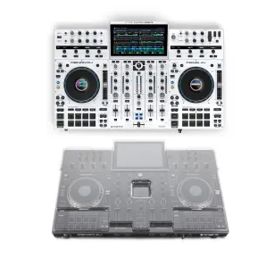 Denon DJ PRIME 4+ WHITE Limited Edition & Decksaver Prime 4+ Cover