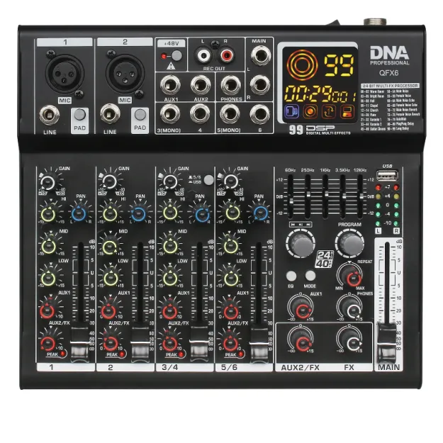 DNA QFX6 mikser Bluetooth USB MP3 DSP