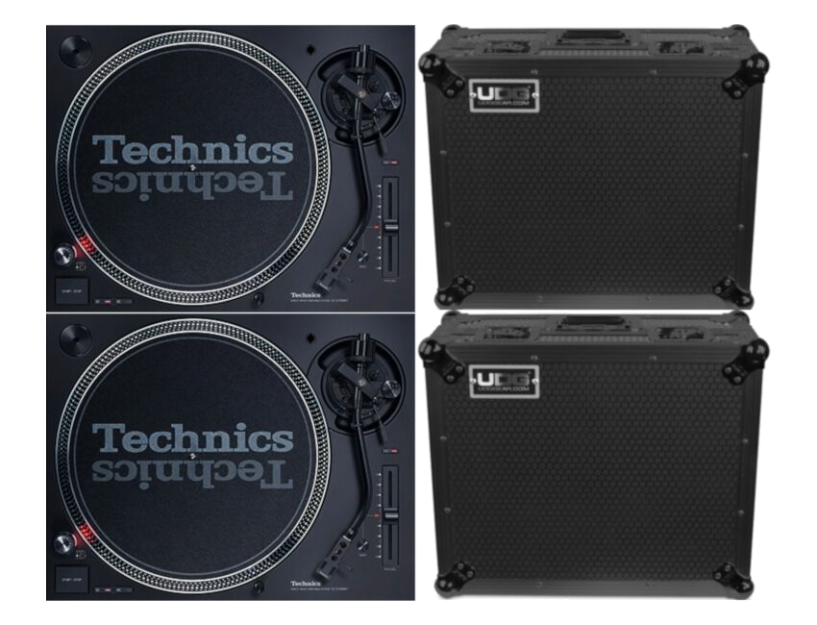 Technics SL-1210 MK7 SET Black + 2x UDG Flight Case Turntable Black