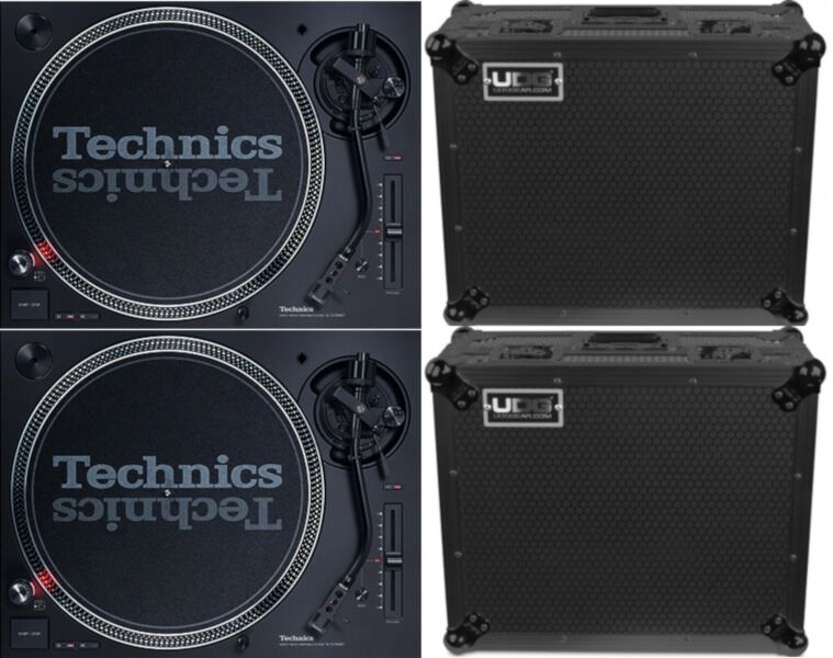 Technics SL-1210 MK7 SET Black + 2x UDG Flight Case Turntable Black