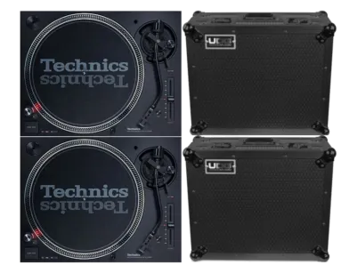 Technics SL-1210 MK7 SET Black + 2x UDG Flight Case Turntable Black