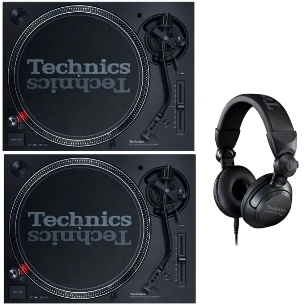 Technics SL-1210 MK7 Black SET + Technics EAH-DJ1200