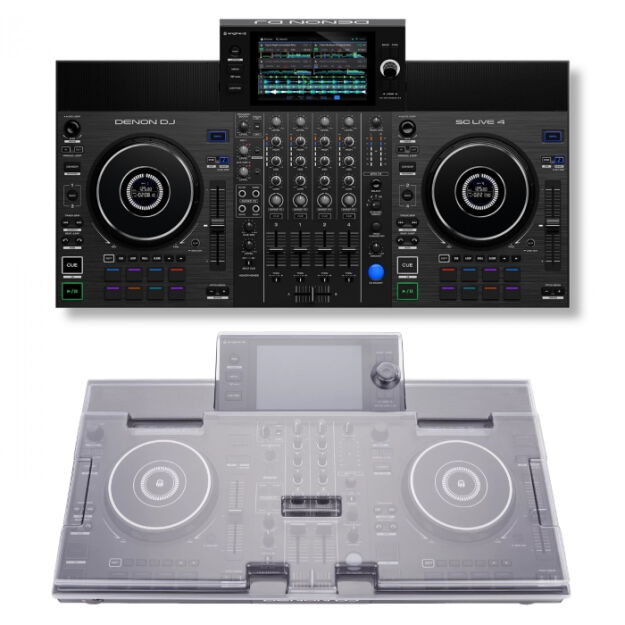 Denon DJ SC LIVE 4 + Decksaver Denon DJ SC LIVE 4 Cover